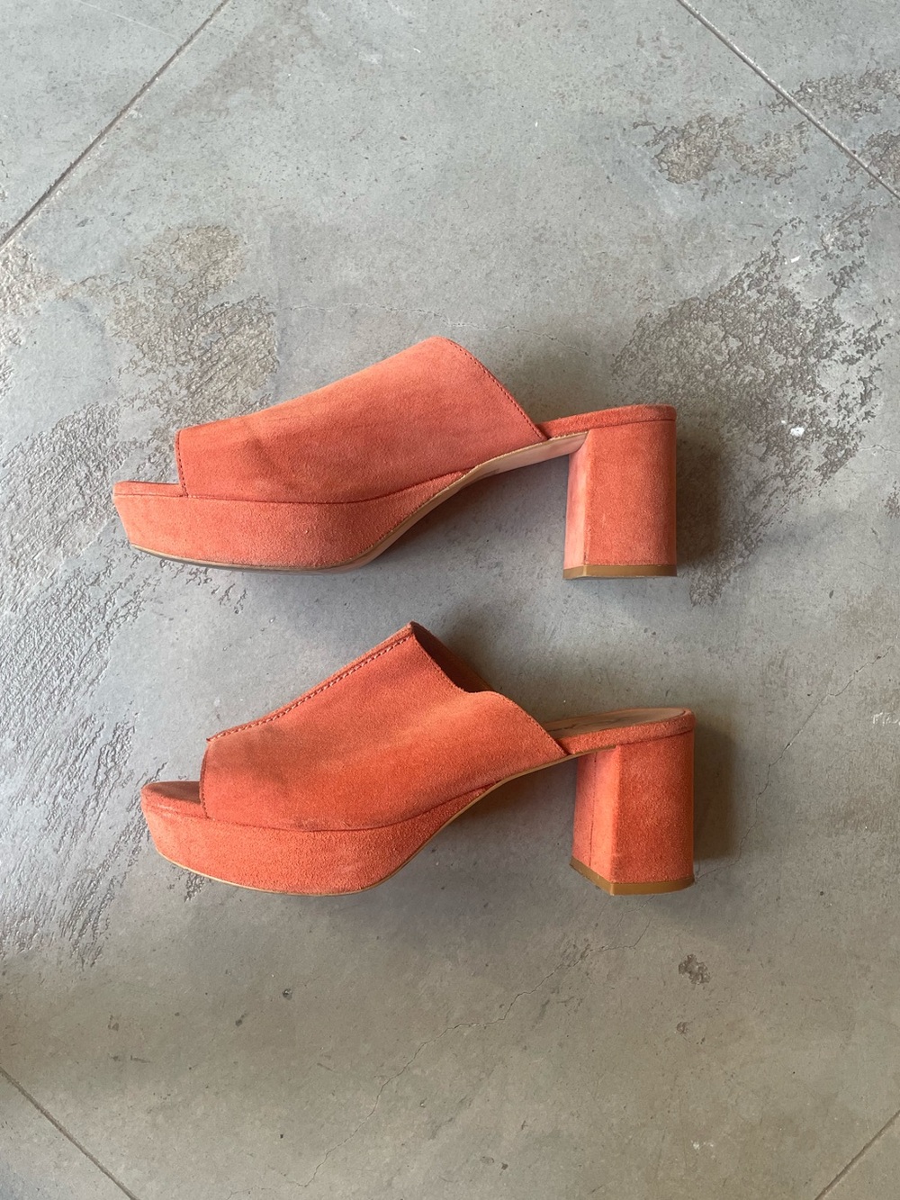 Free People Suede Moody Mules - Coral